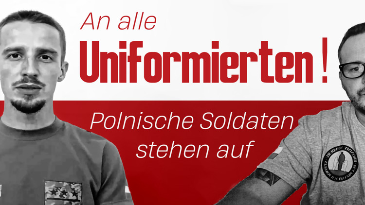 ⁣Zwei polnische Soldaten stehen auf - Appell an alle Uniformierten!